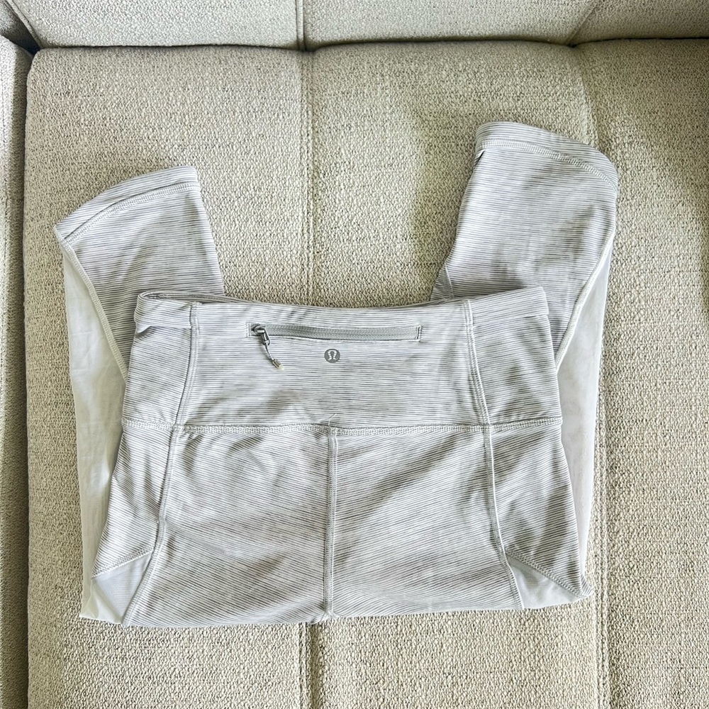 Gently used - Lululemon Wunder Under High-Rise Crop with mesh detail